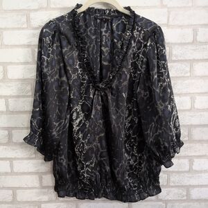 Violet & Claire NYC Leopard Print Blouse Size Small